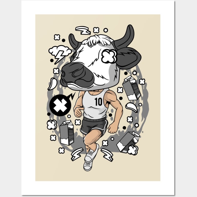 athlete cow head Wall Art by Mako Design 